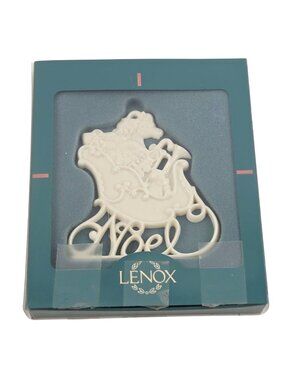 Lenox Ornament Holiday Wishes Collection Santa Sleigh Noel Christmas Vintage